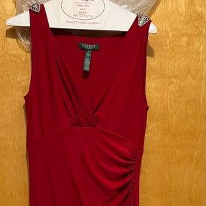 Lauren by Ralph Lauren fitted red gown size 8